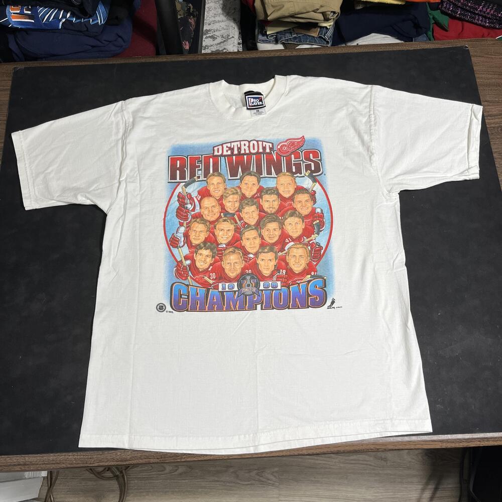 Vintage Detroit Red Wings Shirt Mens XL NHL Hockey 1998 Champions Pro Player